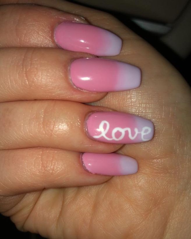 Pink ombré nails